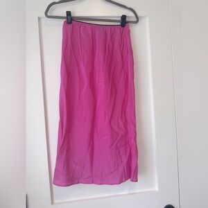 VINTAGE TIBI pink silk slip skirt medium